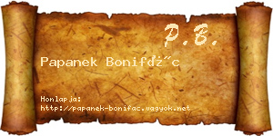 Papanek Bonifác névjegykártya
